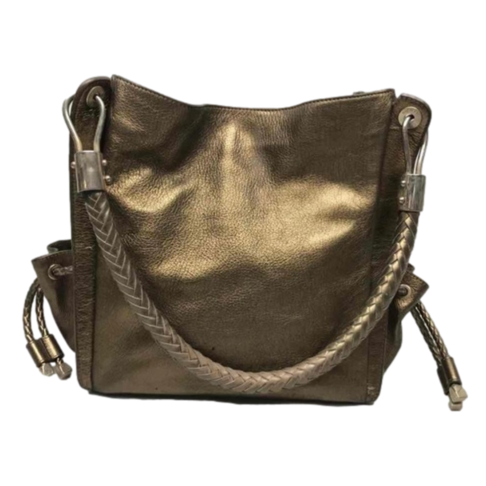 Michael Kors Metallic Bronze/Gold Leather Skorpios Purse/Tote/Handbag